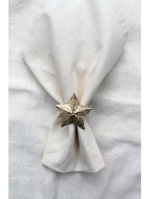 Emtory Home 12 Adet Dekoratif Gold Star Nova Peçete Halkası - Napkin Ring