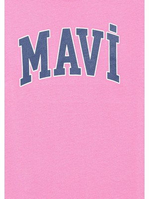 Mavi Logo Baskılı Pembe Tişört 7610109-71033