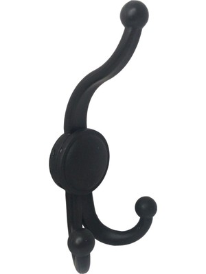 Glaswen Karatgül Siyah Askılık Portmanto Vestiyer Banyo Dolap Elbise Askısı Sert Plastik