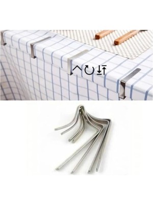 Hanedanev 12 Adet Masa Örtüsü Kıskacı Paslanmaz Çelik Masa Örtüsü Mandalı Metal Kıskaç