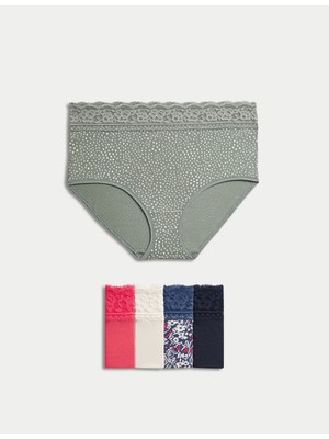 Marks & Spencer 5'li Dantel Detaylı Full Brief Külot Seti