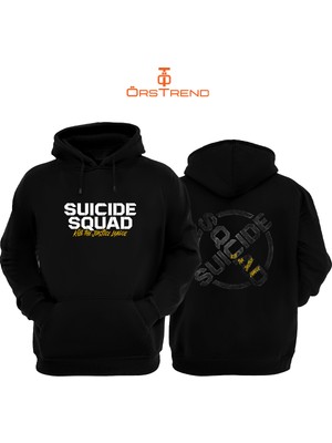 Ors Trend Suicide Squad : Kill The Justice League Baskılı 3 Iplik Unisex Siyah Kapişonlu Sweatshirt