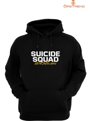 Ors Trend Suicide Squad : Kill The Justice League Baskılı 3 Iplik Unisex Siyah Kapişonlu Sweatshirt