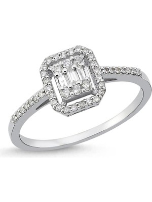 Pırlant 0,23 Karat Pırlantalı Baget Yüzük