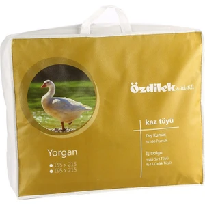 Tek Kişilik %100 Kaz Tüyü Yorgan (155X215)