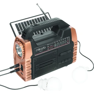 MDR-325 Ahşap Usb- Tf Destekli Fm/am/sw/bt+Solar+Power Bank 3 Band Klasik Radyo