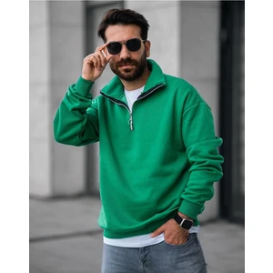 Erkek Yarım Fermuarlı Oversize Sweatshirt