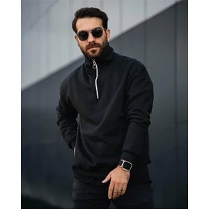 Erkek Yarım Fermuarlı Oversize Sweatshirt