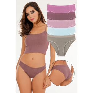 Kadın Fitilli Soft Renkler 5li Slip Külot Set -  KTS3053