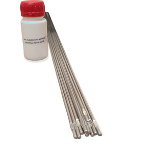 ALÜMİNYUM KAYNAK TELİ 3,2 mm (10 ADET) +  ALÜMİNYUM KAYNAK DEKAPANI KÜÇÜK KUTU (50 gr)