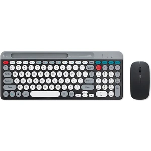 Coverzone Bluetooth Klavye Mouse Kablosuz Klavye ve Rgb Mouse Set 2.4g Bluetooth Lithium Batarya Taşınabilir Hafif ve Ince Tasarım Ingilizce Q Klavye ZYG-806