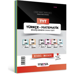Marka Yayınları 2025 TYT Türkçe - Matematik Branş Deneme Sınavı Seti 6 Fasikül 38 Deneme