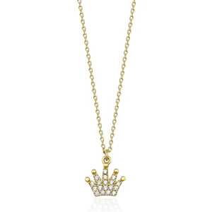 Fiyonk Kuyumculuk 14 Ayar Altın Kraliçe Tacı Kolye
