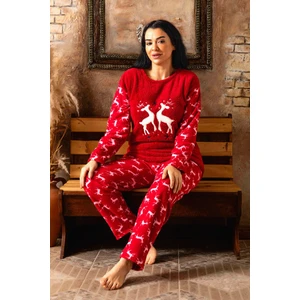 Büyük Beden Kadın Polar Peluş Pijama Takımı