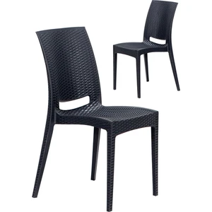 2 Adet Rattan Antrasit Sandalye / Balkon-Bahçe-Teras