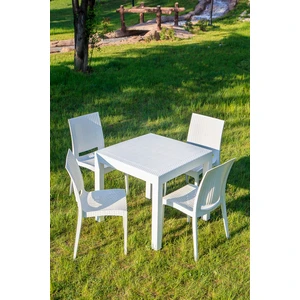 Rattan Home Bahçe Balkon Masa Takımı-Beyaz