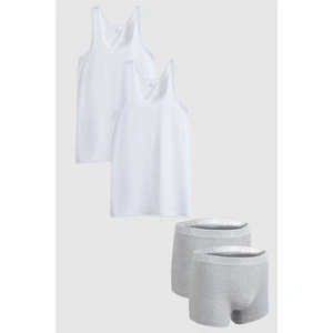 D'S Damat Gri %100 Pamuk 2'Li Atlet Boxer Takim 2HCBNORTATBOX