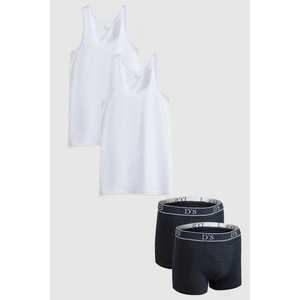 D'S Damat Lacivert %100 Pamuk 2'Li Atlet Boxer Takim 2HCBNORTATBOX