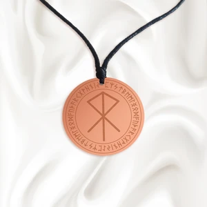 Cesaret Bağlama Rune Saf Bakır Kolye