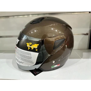 Kask SW-733 Yarım Aynalı Camlı Kahverengi