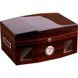 Italyan Sediri 2 Katlı Camlı Özel Humidor Puro Kutusu RD18