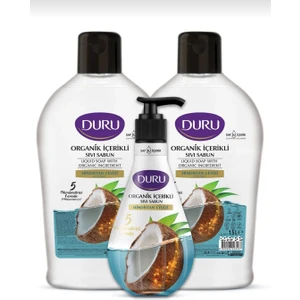 Organik İçerikli Hindistan Cevizli Sıvı Sabun 2 x 1.5 ml & 500 ml