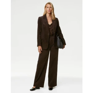 Marks & Spencer Saf Pamuklu Wide Leg Kadife Pantolon