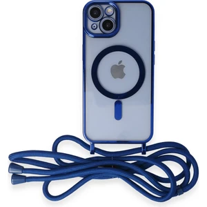 Eyl Techno  iPhone 13 Kılıf Boyun ve Omuz Ip Askılı Kablosuz Şarj Uyumlu 1.kalite - Mavi