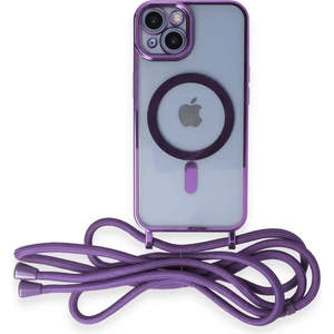Eyl Techno  iPhone 13 Kılıf Boyun ve Omuz Ip Askılı Kablosuz Şarj Uyumlu 1.kalite - Lila
