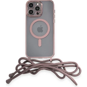 Eyl Techno  iPhone 13 Pro Max Kılıf Boyun ve Omuz Ip Askılı Kablosuz Şarj Uyumlu 1.kalite - Pembe
