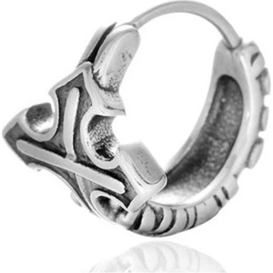 Vintage Haç Sembollü Gotik Desenli Halka Geçirmeli 316L Çelik Erkek Küpe