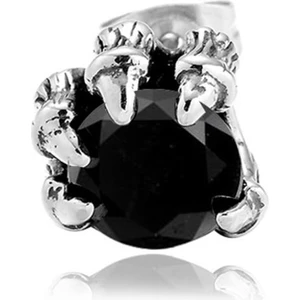 Ejder Pençesi Gotik Zirkon Taşlı Claw Witchcraft Çivi Model Büyük Boy 316L Çelik Erkek Küpe