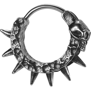 Gotik Kurukafa Işlemeli Dikenli Punk Eskitmeli 316L Çelik Erkek Küpe