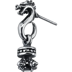 Dragon Zirkon Sallantılı Gotik Çivi Model Erkek 316L Çelik Küpe