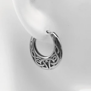 Tribal Desen Işleme Vintage Damla Model Geçirmeli Motorcu Butik 316L Çelik Erkek Küpe