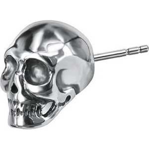 Büyük Kurukafa Gotik Çivi Model Skull 316L Çelik Erkek Küpe