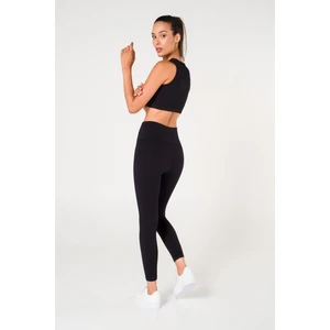 Toparlayıcı Dikişsiz Tayt-Crop Top Fitilli Büstiyer Tayt Crop Top Takım Siyah