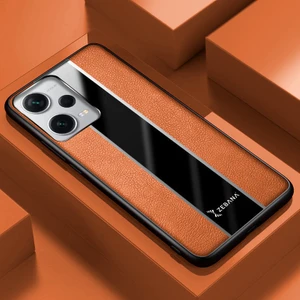 Xiaomi Redmi Note 12 Pro 5g Uyumlu Kılıf Zebana Premium Deri Kılıf Kahverengi