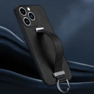 Apple iPhone 15 Pro Uyumlu Kılıf Zebana Classic Deri Kılıf Siyah