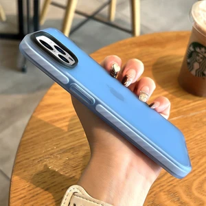 Apple iPhone 15 Pro Max Uyumlu Kılıf Zebana Airbag Fundas Silikon Kılıf Sierra Mavisi