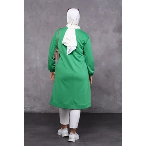 Kadın Büyük Beden İki İplik Penye Uzun Tesettür Tunik