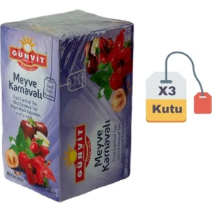 Meyve Karnavalı Çayı Bardak Süzen Poşet 20'li Kutu x 3