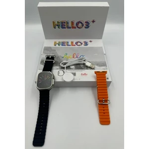 Hello Watch 3 Amoled 3 Kordon Ultra 49MM Watch 8 Wireless Şarj Pusula 4gb Akıllı Saat 450 Mah