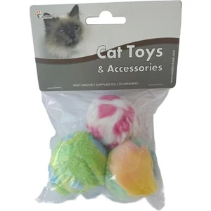 3lü Top Kedi Oyuncağı Tıkırtılı 4cm Çap