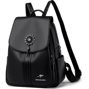 Siyah Kadın Yüksek Kaliteli Tasarımcı Sırt Çantası Marka Bayanlar Sırt Çantası Seyahat Sırt Çantası Büyük Kapasiteli Okul Çantaları Moda Püskül Sırt Paketi (Yurt Dışından)
