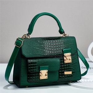 Yeşil 2023 Yeni Moda Kore Versiyonu Moda Timsah Tek Omuz Crossbody Çanta Bayan Kadın Çanta (Yurt Dışından)