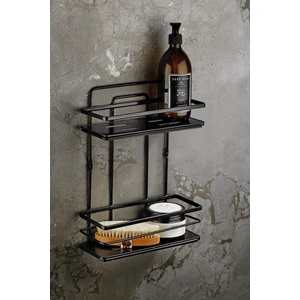 Sas Haus Yapışkanlı Ömür Boyu Paslanmaz Kristal Ayarlanabilir Raf Banyo Düzenleyici Şampuanlık Siyah Lş-02 Ss