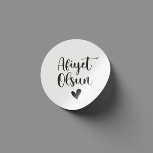 Gg Genç Girişimci Afiyet Olsun Yuvarlak Sticker 4X4CM 70 Adet