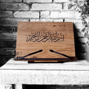 İsfahan TA Kitap Okuma Standı Masaüstü Ahşap Kuran Rahlesi Tablet Tutucu