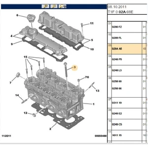 Silindir Kapak Saplaması 206-207-307-C2-C3-C4 1.4ı ET3J4 (0204A5)